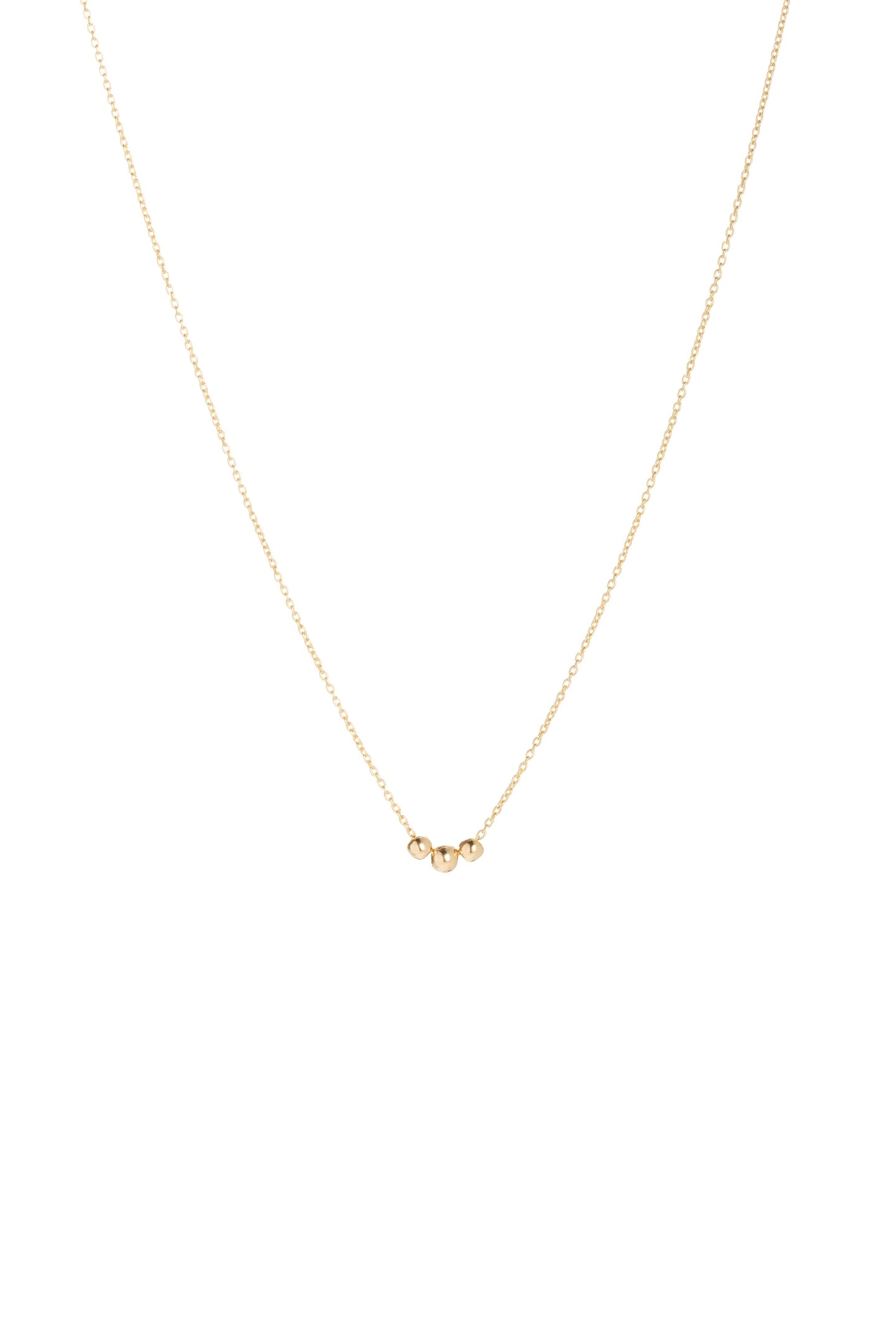 Aynur Abbott - N#02 Delicate triple ball gold necklace